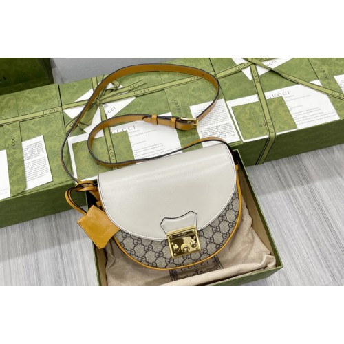 Gucci Padlock small shoulder bag in Beige and ebony Supreme