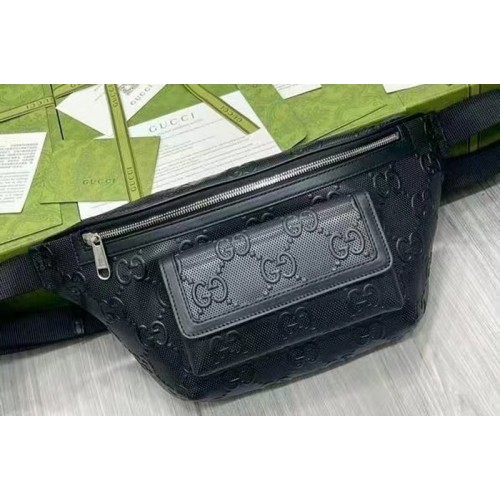 Gucci embossed belt bag in Black embossed leather