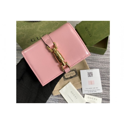 Gucci Jackie 1961 card case wallet in Pink leather