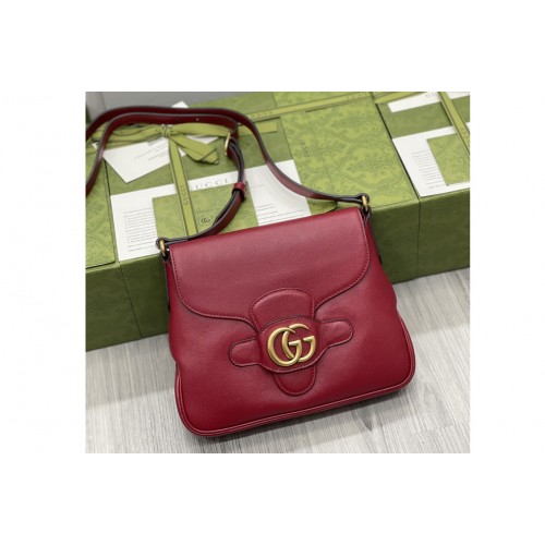 Gucci Small messenger bag with Double G in Red leather