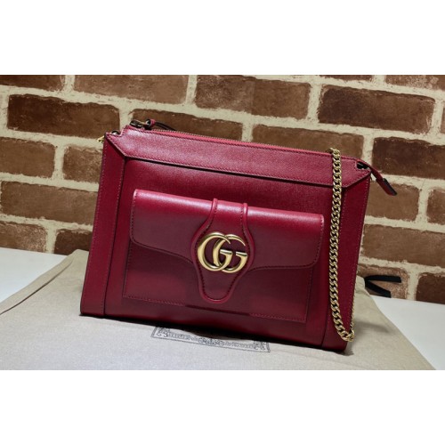 Gucci Small shoulder bag with Double G in Red leather