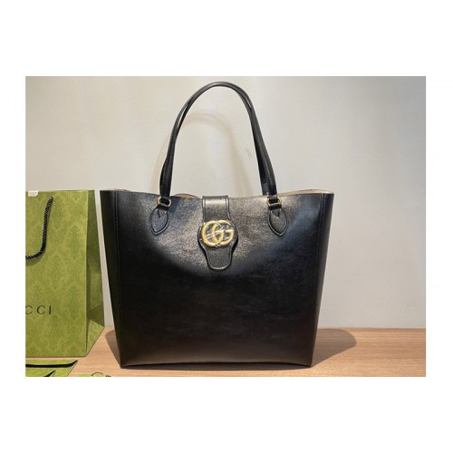 Gucci ‎ Medium tote Bag with Double G in Black leather