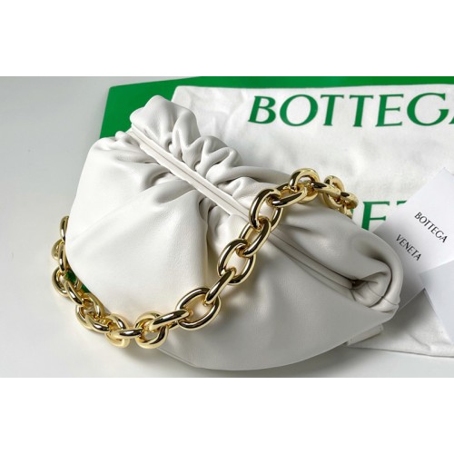 Bottega Veneta Belt Chain Pouch in White Nappa leather