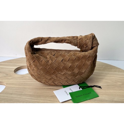 Bottega Veneta Mini Jodie boho bag in Brown Suede Leather