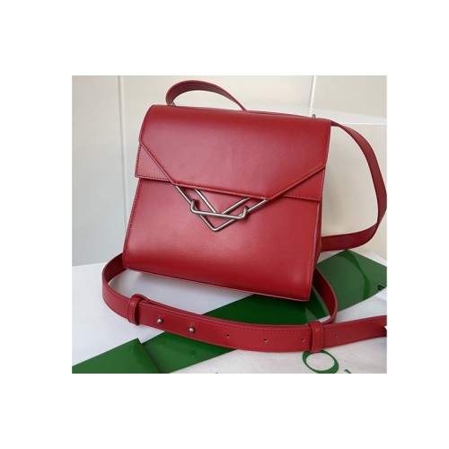 Bottega Veneta The Clip Squared shoulder bag in Red Box Calf Leather