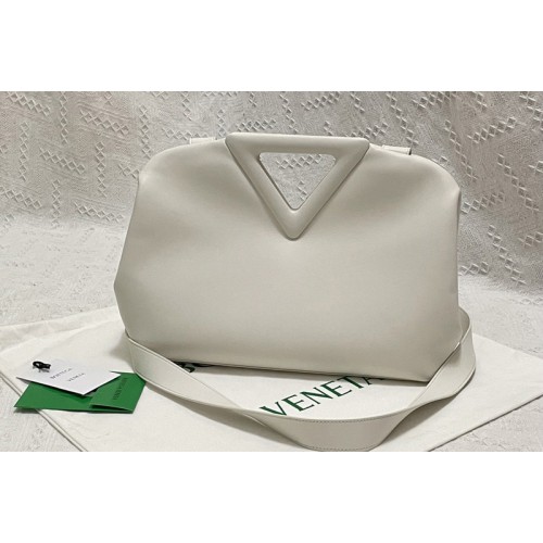 Bottega Veneta Point Top handle bag in White Nappa Leather