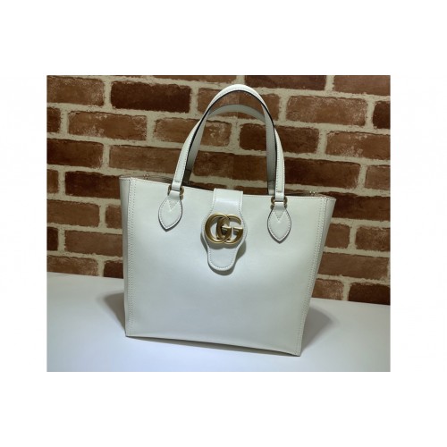 Gucci Small tote bag with Double G in White leather