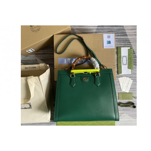 Gucci Diana medium tote bag in Green leather