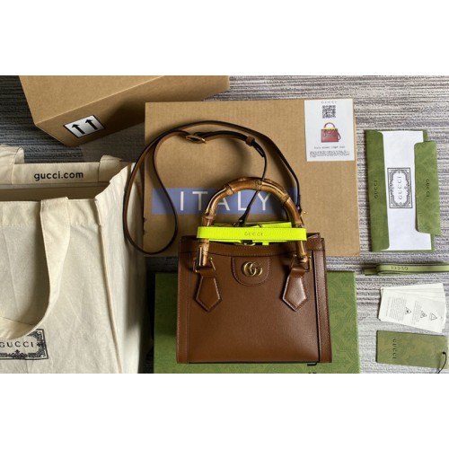 Gucci Diana mini tote bag in Brown leather Gucci Diana mini tote bag in Brown leather