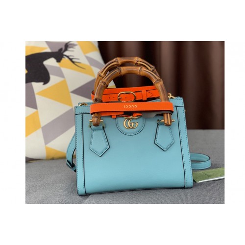 Gucci Diana mini tote bag in Light Blue leather