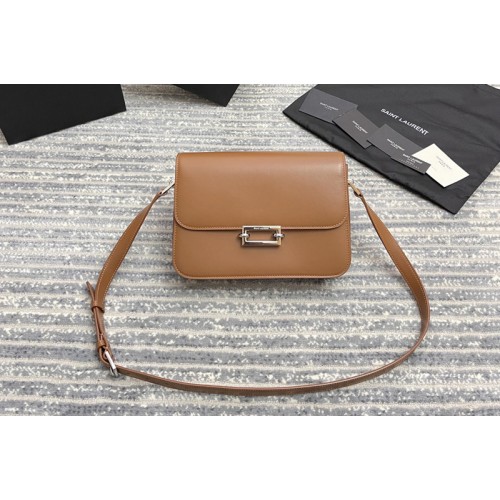 YSL le pave satchel bag in Brown smooth leather