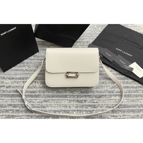 YSL le pave satchel bag in White smooth leather