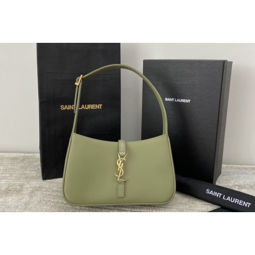 YSL LE 5 À 7 HOBO BAG IN Green Smooth LEATHER