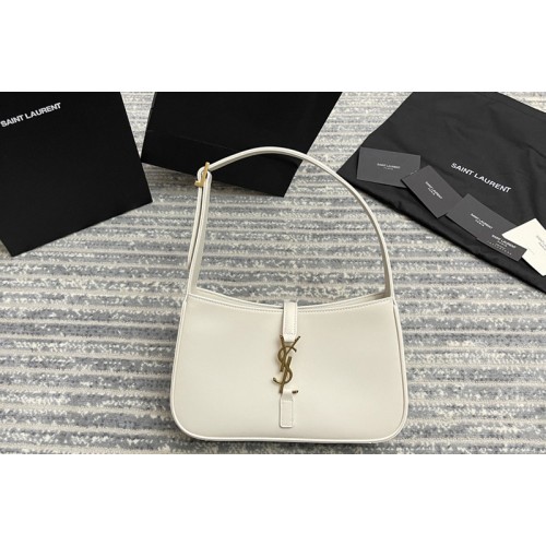 YSL LE 5 À 7 HOBO BAG IN White Smooth LEATHER