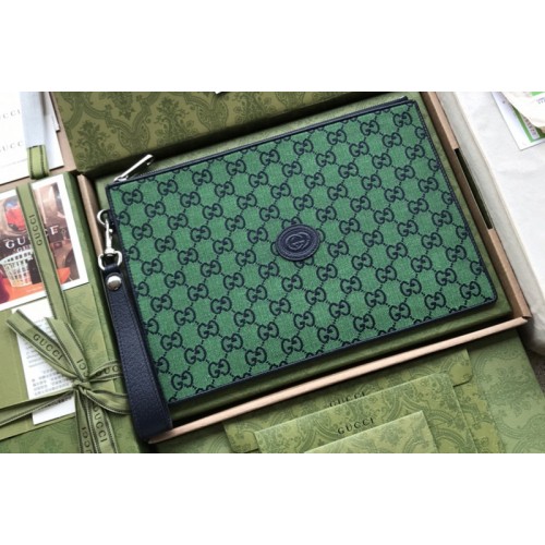 Gucci Multicolor pouch in Green and blue canvas