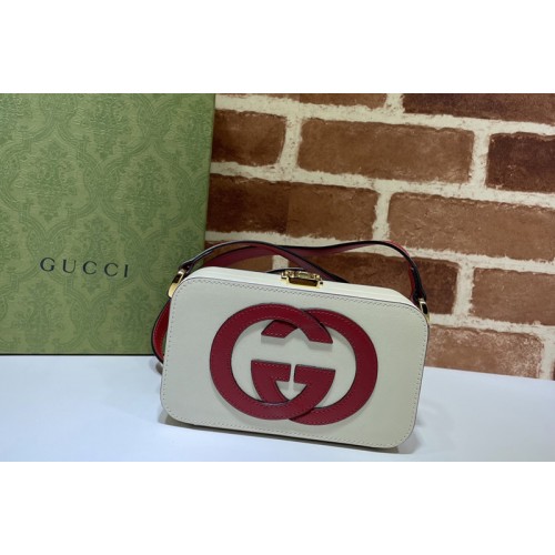 Gucci Interlocking G mini bag in White and red leather