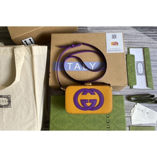 Gucci Interlocking G mini bag in Yellow and Purple leather