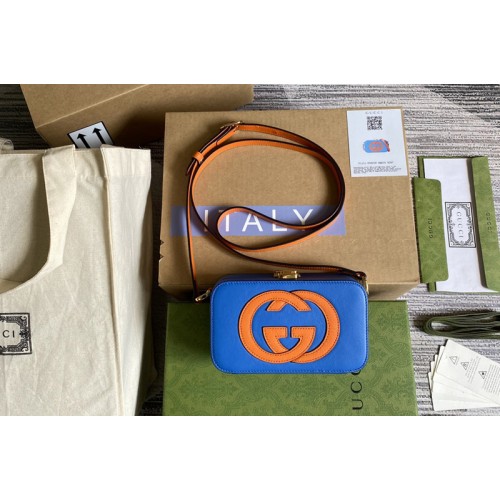 Gucci Interlocking G mini bag in Blue and Orange leather