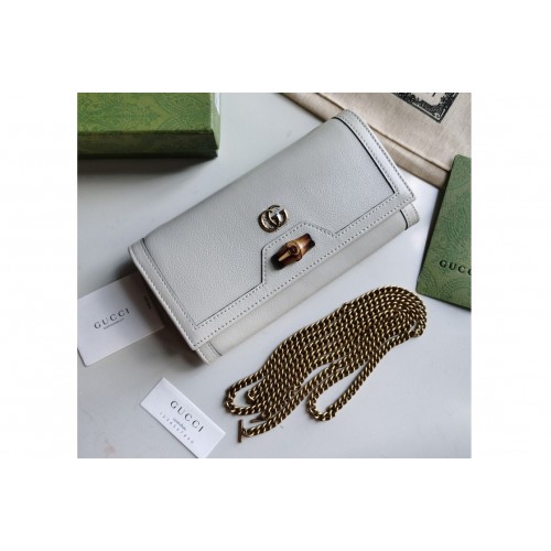 Gucci Diana chain wallet with bamboo in White leather Gucci Diana chain wallet with bamboo in White leather