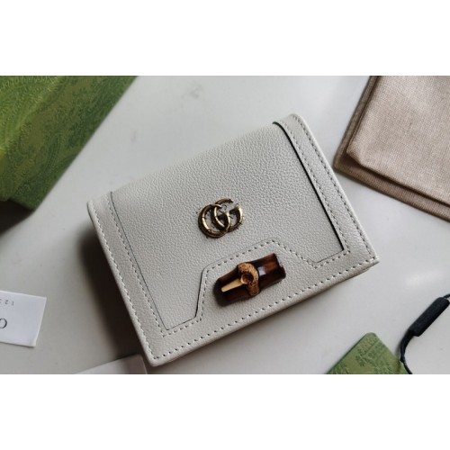 Gucci Diana card case wallet in White leather