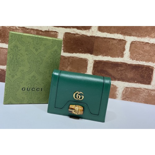 Gucci Diana card case wallet in Green leather