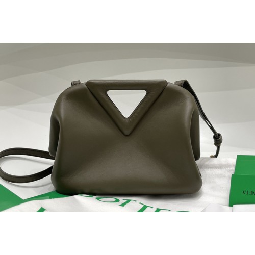 Bottega Veneta Point Leather top handle bag in Green Calf Leather