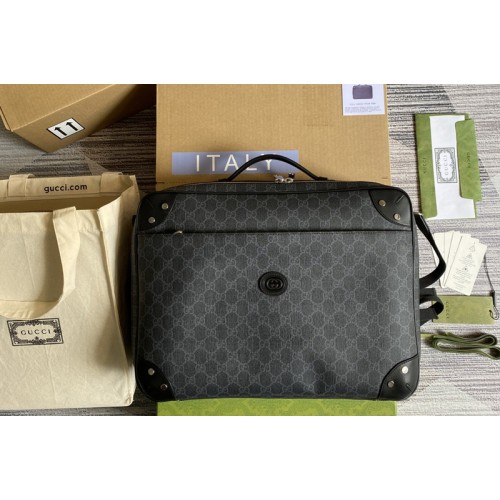 Gucci briefcase Backpack Bag in Black Supreme canvas