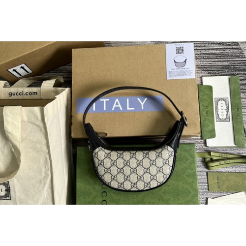 Gucci Ophidia mini bag in Beige and blue Supreme canvas