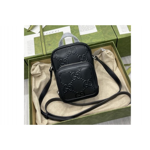 Gucci embossed mini bag in Black embossed leather