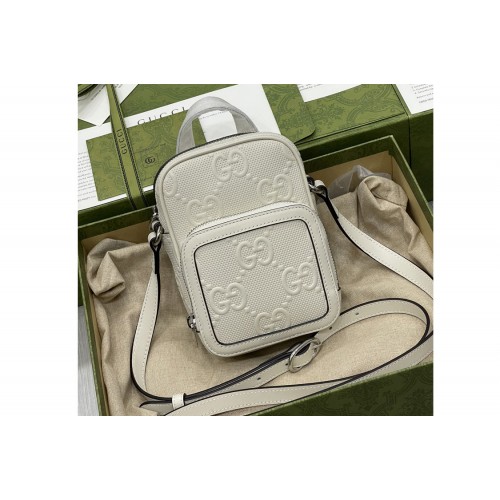 Gucci embossed mini bag in White embossed leather