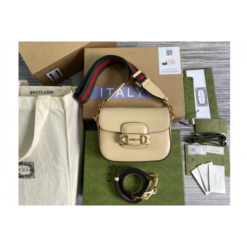 Gucci Horsebit 1955 mini bag in Beige leather