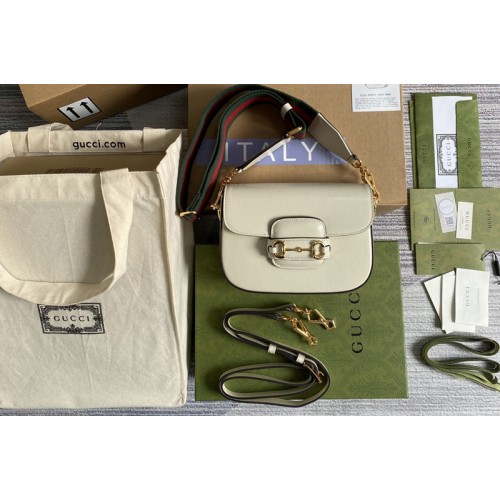 Gucci Horsebit 1955 mini bag in White leather
