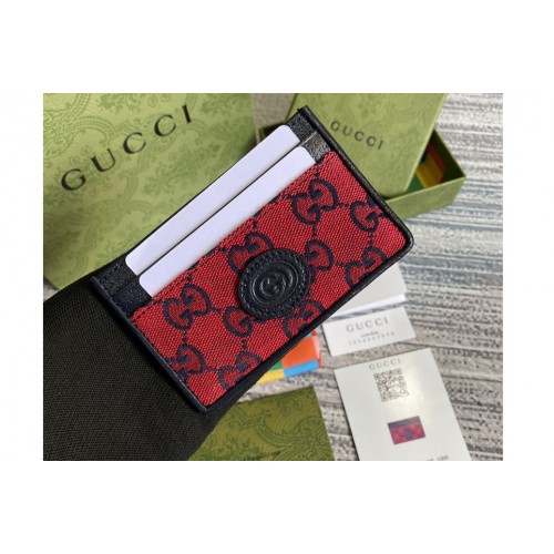 Gucci Multicolor card case wallet in Red and blue canvas
