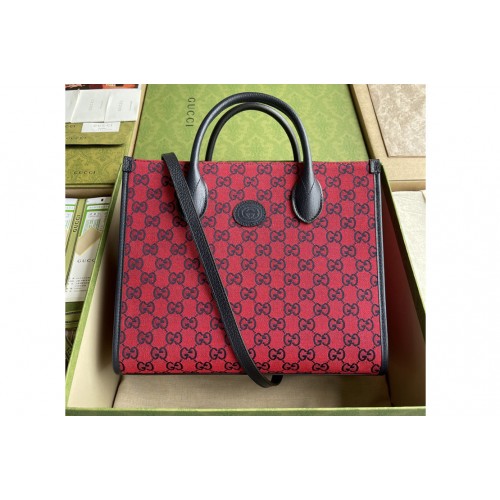 Gucci Multicolor small tote bag in Red and blue canvas