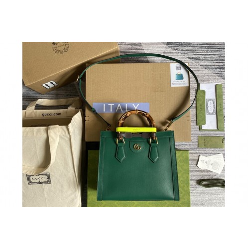 Gucci Diana small tote bag in Green leather