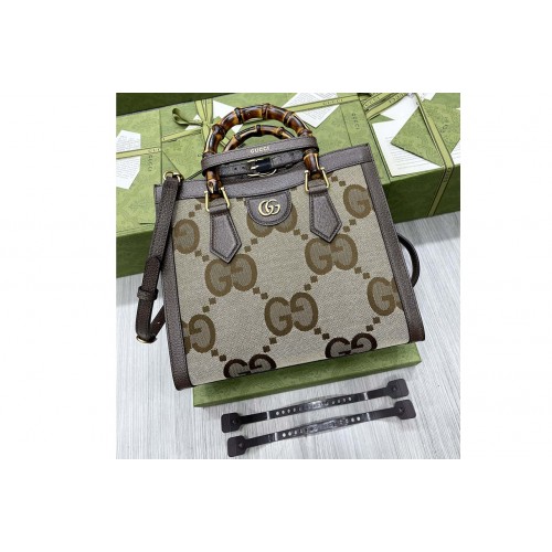 Gucci Diana small tote bag in Beige and ebony Supreme canvas