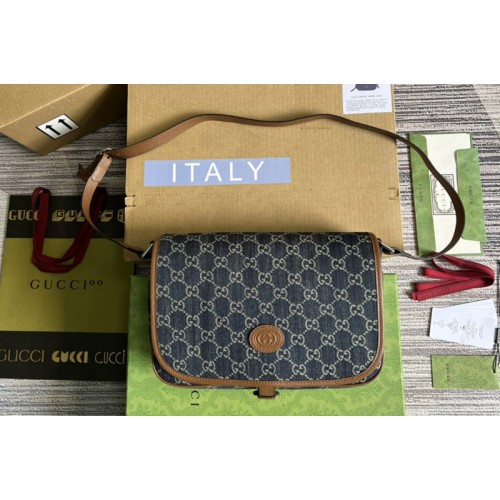 Gucci Childrens Monogram messenger bag in Blue Supreme canvas