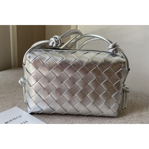 Bottega Veneta Loop cross-body mini bag in Silver Intrecciato leather