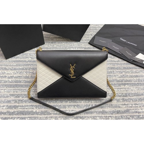 YSL GABY CHAIN BAG IN Black White VINTAGE LAMBSKIN