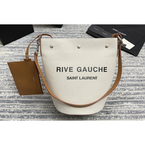 YSL RIVE GAUCHE BUCKET BAG IN LINEN