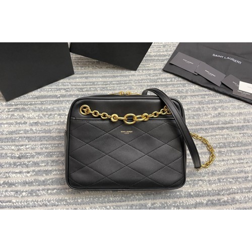 YSL LE MAILLON SMALL CHAIN BAG IN Black QUILTED LAMBSKIN