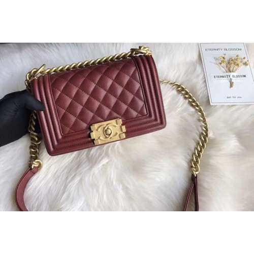 Chanel Leboy Original Caviar leather Shoulder Bags 67085 Wine Gold Chain