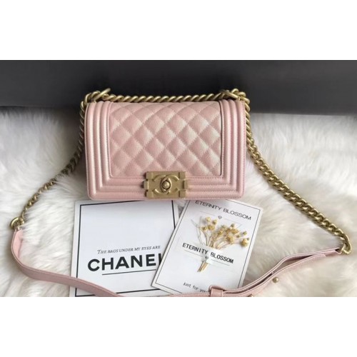 Chanel Leboy Original Caviar leather Shoulder Bags 67085 Pink Gold Chain