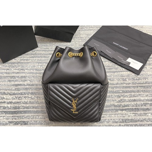 YSL JOE BACKPACK IN Black LAMe LEATHER