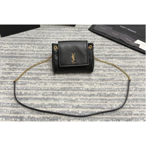 YSL MONOGRAM MINI NOLITA bag IN Black LAMe LEATHER