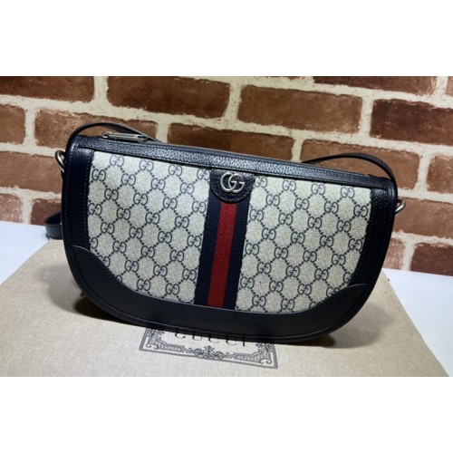 Gucci Ophidia large shoulder bag in Beige and ebony Supreme canvas