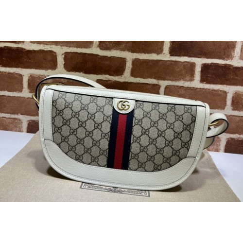 Gucci Ophidia large shoulder bag in Beige and ebony Supreme canvas