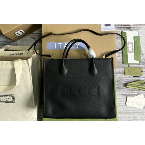 Gucci Small tote Bag with Gucci logo in Black leather