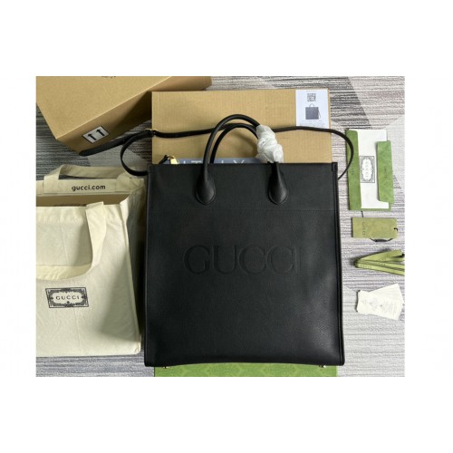 Gucci Large tote Bag with Gucci logo in Black leather