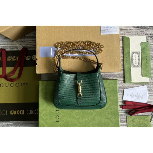 Gucci Jackie 1961 lizard mini bag in Green lizard